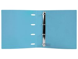 Carpeta con recambio liderpapel a4 cuadro 5mm 100 hojas 80g polipropileno 4 anillas 40mm celeste opaco
