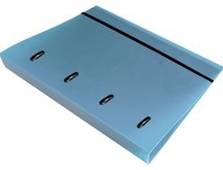 Carpeta con recambio liderpapel a4 cuadro 5mm 100 hojas 80g polipropileno 4 anillas 40mm celeste opaco