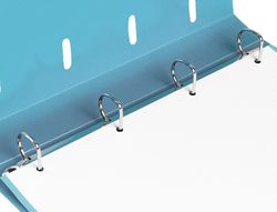 Carpeta con recambio liderpapel a4 cuadro 5mm 100 hojas 80g polipropileno 4 anillas 40mm celeste opaco