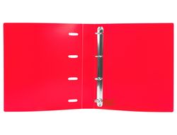 Carpeta con recambio liderpapel a4 cuadro 5mm 100 hojas 80g polipropileno 4 anillas 40mm rojo translucido