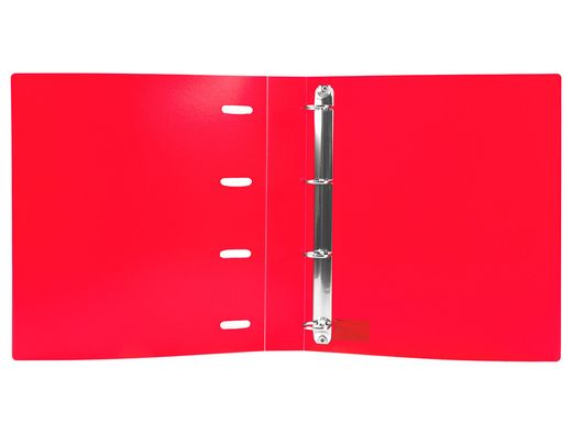 Carpeta con recambio liderpapel a4 cuadro 5mm 100 hojas 80g polipropileno 4 anillas 40mm rojo translucido