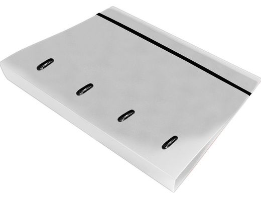 Carpeta con recambio liderpapel a4 cuadro 5mm 100 hojas 80g polipropileno 4 anillas 40mm transparente