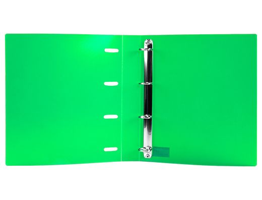 Carpeta con recambio liderpapel a4 cuadro 5mm 100 hojas 80g polipropileno 4 anillas 40mm verde translucido