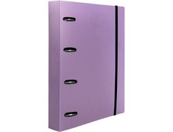 Carpeta con recambio liderpapel a4 cuadro 5mm 100 hojas 80g polipropileno 4 anillas mixtas 25mm lavanda
