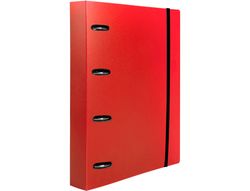 Carpeta con recambio liderpapel a4 cuadro 5mm 100 hojas 80g polipropileno 4 anillas mixtas 25mm rojo