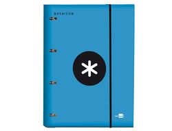 Carpeta con Recambio Liderpapel Antartik A4 Cuadro 5 mm Forrada 4 Anillas 25Mm Color Azul