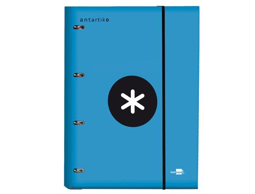 Carpeta con Recambio Liderpapel Antartik A4 Cuadro 5 mm Forrada 4 Anillas 25Mm Color Azul