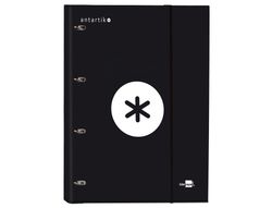 Carpeta con Recambio Liderpapel Antartik A4 Cuadro 5 mm Forrada 4 Anillas 25Mm Color Negro