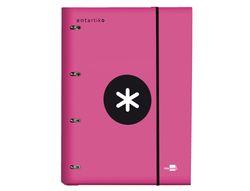 Carpeta con Recambio Liderpapel Antartik A4 Cuadro 5 mm Forrada 4 Anillas 25Mm Color Rosa