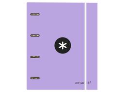 Carpeta con recambio liderpapel antartik a4 cuadro 5mm forrada 4 anillas 25mm color lavanda lila