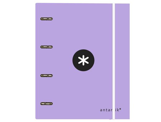Carpeta con recambio liderpapel antartik a4 cuadro 5mm forrada 4 anillas 25mm color lavanda lila