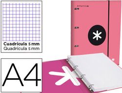 Carpeta con recambio liderpapel antartik a4 cuadro 5mm forrada 4 anillas 25mm color menta