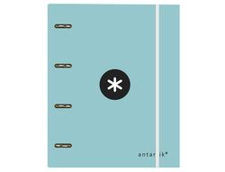 Carpeta con recambio liderpapel antartik a4 cuadro 5mm forrada 4 anillas 25mm color menta