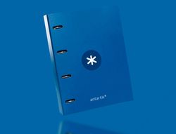 Carpeta con recambio liderpapel antartik a4 cuadro 5mm forrada 4 anillas redondas 25mm color azul