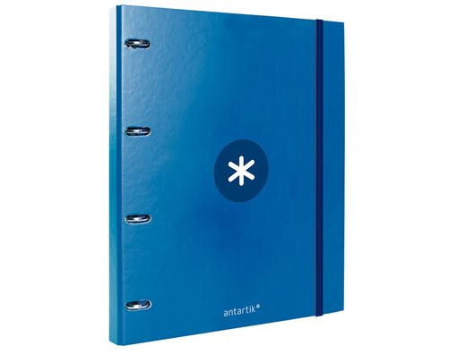 Carpeta con recambio liderpapel antartik a4 cuadro 5mm forrada 4 anillas redondas 25mm color azul