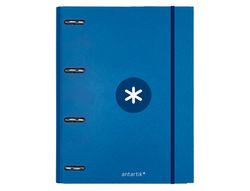 Carpeta con recambio liderpapel antartik a4 cuadro 5mm forrada 4 anillas redondas 25mm color azul