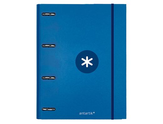 Carpeta con recambio liderpapel antartik a4 cuadro 5mm forrada 4 anillas redondas 25mm color azul