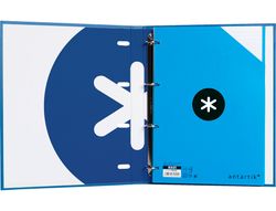 Carpeta con recambio liderpapel antartik a4 cuadro 5mm forrada 4 anillas redondas 25mm color azul