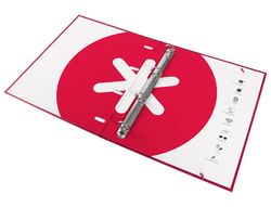 Carpeta con recambio liderpapel antartik a4 cuadro 5mm forrada 4 anillas redondas 25mm color frambuesa