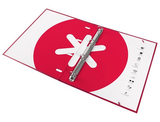 Carpeta con recambio liderpapel antartik a4 cuadro 5mm forrada 4 anillas redondas 25mm color frambuesa