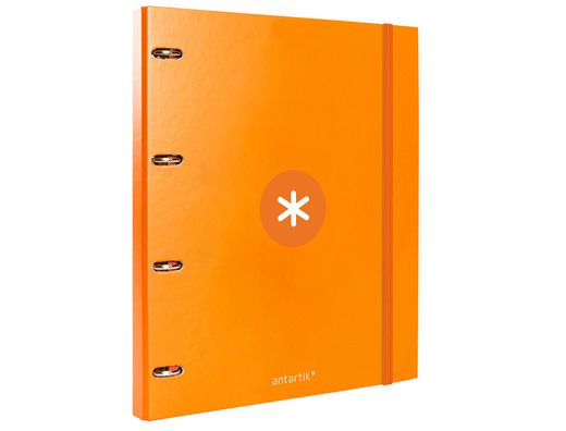 Carpeta con recambio liderpapel antartik a4 cuadro 5mm forrada 4 anillas redondas 25mm color mostaza