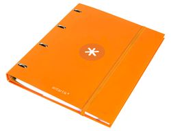 Carpeta con recambio liderpapel antartik a4 cuadro 5mm forrada 4 anillas redondas 25mm color mostaza