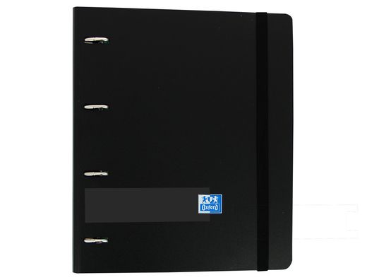 Carpeta con recambio oxford europeanbinder polyfoam 4 anillas 35 mm din a4+ tapa extradura con gomilla negra