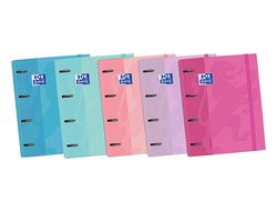 Carpeta con recambio oxford europeanbinder touch pastel 4 anillas 35 mm din a4+ tapa extradura con gomilla colores