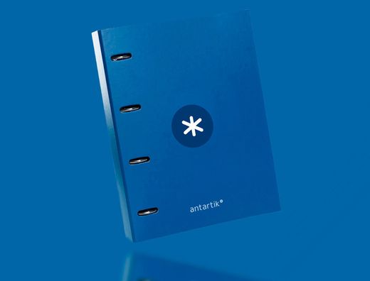 Carpeta con recambio y solapa liderpapel antartik a4 cuadro 5 mm forrada 4 anillas redondas 40mm color azul