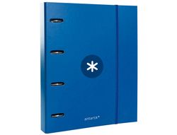 Carpeta con recambio y solapa liderpapel antartik a4 cuadro 5 mm forrada 4 anillas redondas 40mm color azul