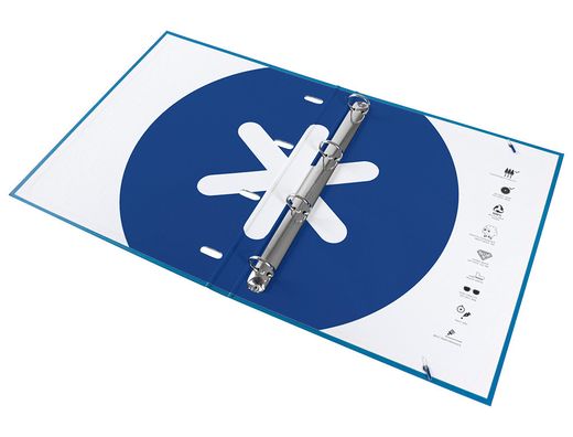 Carpeta con recambio y solapa liderpapel antartik a4 cuadro 5 mm forrada 4 anillas redondas 40mm color azul