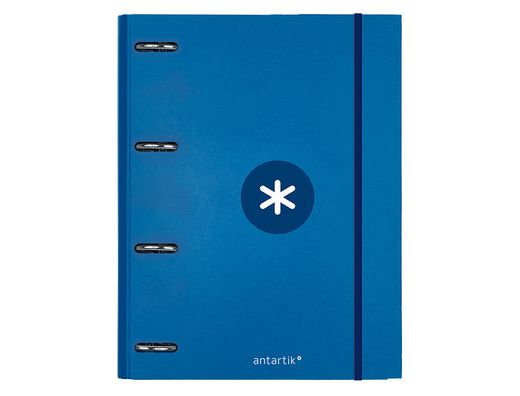Carpeta con recambio y solapa liderpapel antartik a4 cuadro 5 mm forrada 4 anillas redondas 40mm color azul