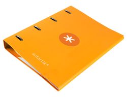 Carpeta con recambio y solapa liderpapel antartik A4 cuadro 5 mm forrada 4 anillas redondas 40mm color mostaza
