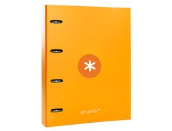 Carpeta con recambio y solapa liderpapel antartik A4 cuadro 5 mm forrada 4 anillas redondas 40mm color mostaza