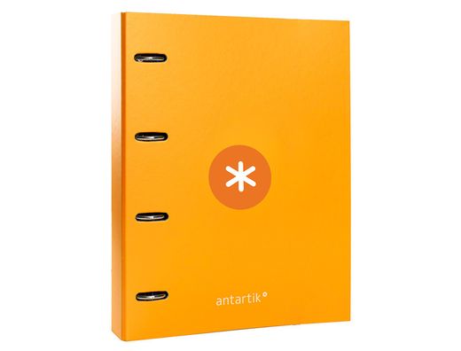 Carpeta con recambio y solapa liderpapel antartik A4 cuadro 5 mm forrada 4 anillas redondas 40mm color mostaza