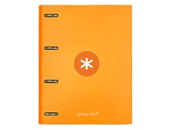 Carpeta con recambio y solapa liderpapel antartik A4 cuadro 5 mm forrada 4 anillas redondas 40mm color mostaza