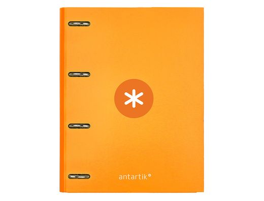 Carpeta con recambio y solapa liderpapel antartik A4 cuadro 5 mm forrada 4 anillas redondas 40mm color mostaza