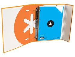 Carpeta con recambio y solapa liderpapel antartik A4 cuadro 5 mm forrada 4 anillas redondas 40mm color mostaza