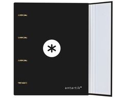 Carpeta con Recambio y Solapa Liderpapel Antartik A4 Cuadro 5 mm Forrada 4 Anillas Redondas 40Mm Color Negra