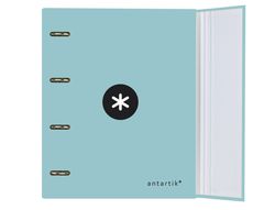 Carpeta con recambio y solapa liderpapel antartik a4 cuadro 5mm forrada 4 anillas redondas 40mm color menta