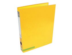 Carpeta de 2 Anillas 25 mm Mixtas Liderpapel A4 Forrado Color System con Ollado y Tarjetero Amarillo