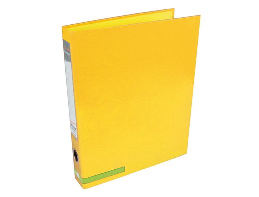Carpeta de 2 Anillas 25 mm Mixtas Liderpapel A4 Forrado Color System con Ollado y Tarjetero Amarillo