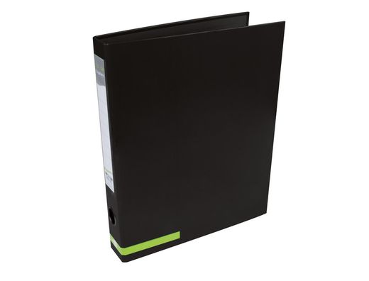 Carpeta de 2 Anillas 25 mm Mixtas Liderpapel A4 Forrado Color System con Ollado y Tarjetero Negro