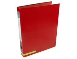 Carpeta de 2 Anillas 25 mm Mixtas Liderpapel A4 Forrado Color System con Ollado y Tarjetero Rojo