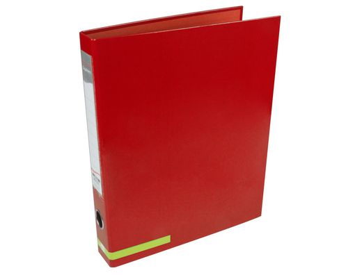 Carpeta de 2 Anillas 25 mm Mixtas Liderpapel A4 Forrado Color System con Ollado y Tarjetero Rojo