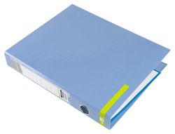 Carpeta de 2 anillas 25 mm mixtas liderpapel a4 forrado color system con ollao y tarjetero celeste