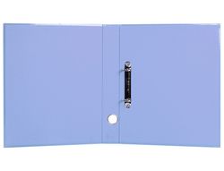 Carpeta de 2 anillas 25 mm mixtas liderpapel a4 forrado color system con ollao y tarjetero celeste