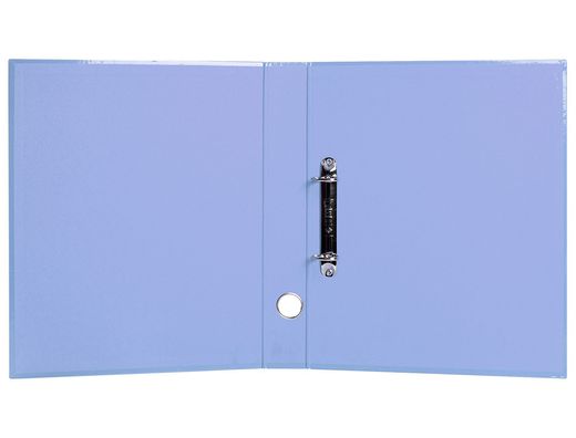 Carpeta de 2 anillas 25 mm mixtas liderpapel a4 forrado color system con ollao y tarjetero celeste