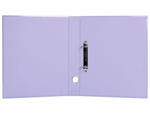 Carpeta de 2 anillas 25 mm mixtas liderpapel a4 forrado color system con ollao y tarjetero lavanda