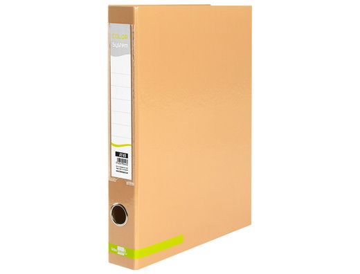 Carpeta de 2 anillas 25 mm mixtas liderpapel a4 forrado color system con ollao y tarjetero melocoton